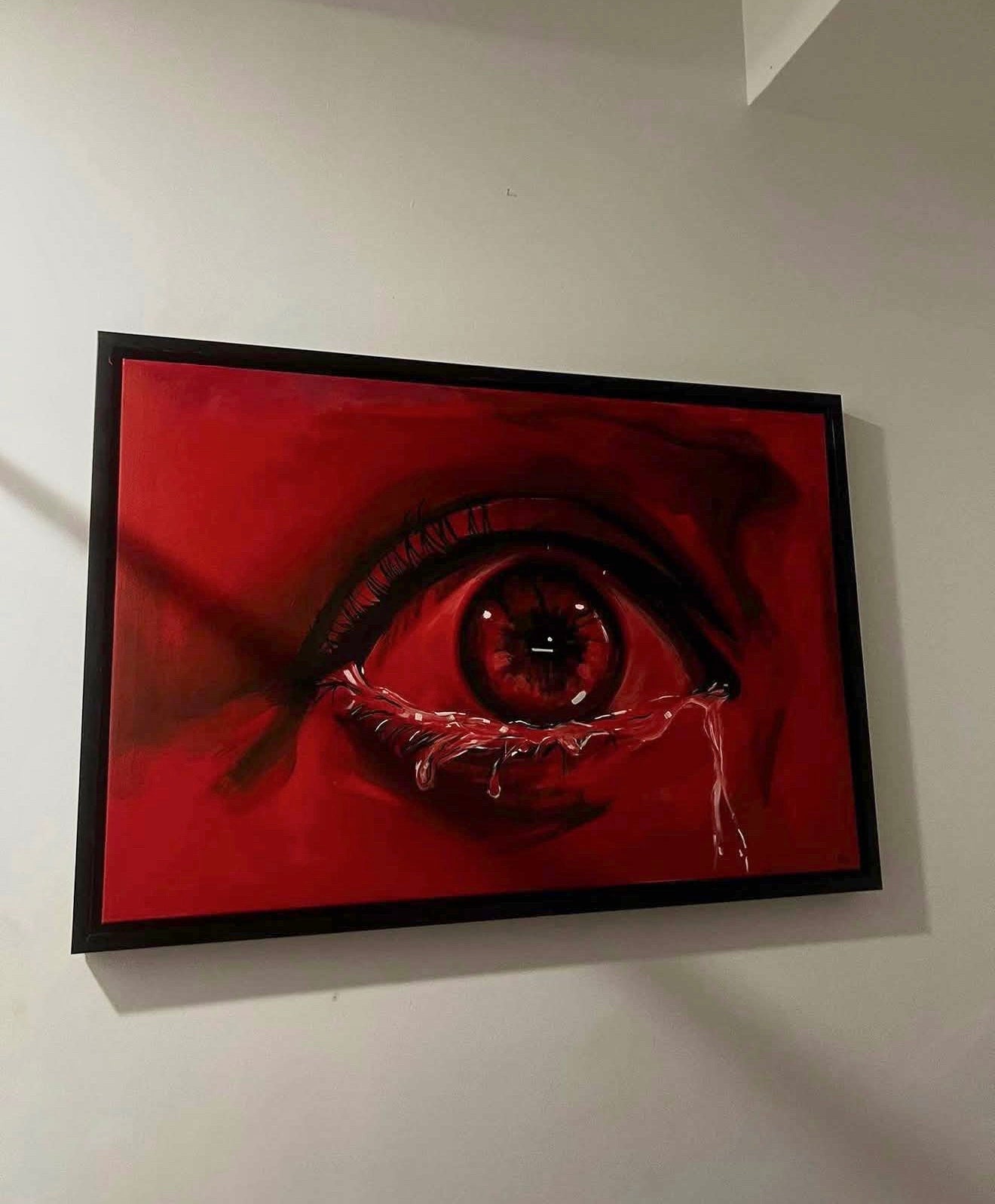 Red eye painting